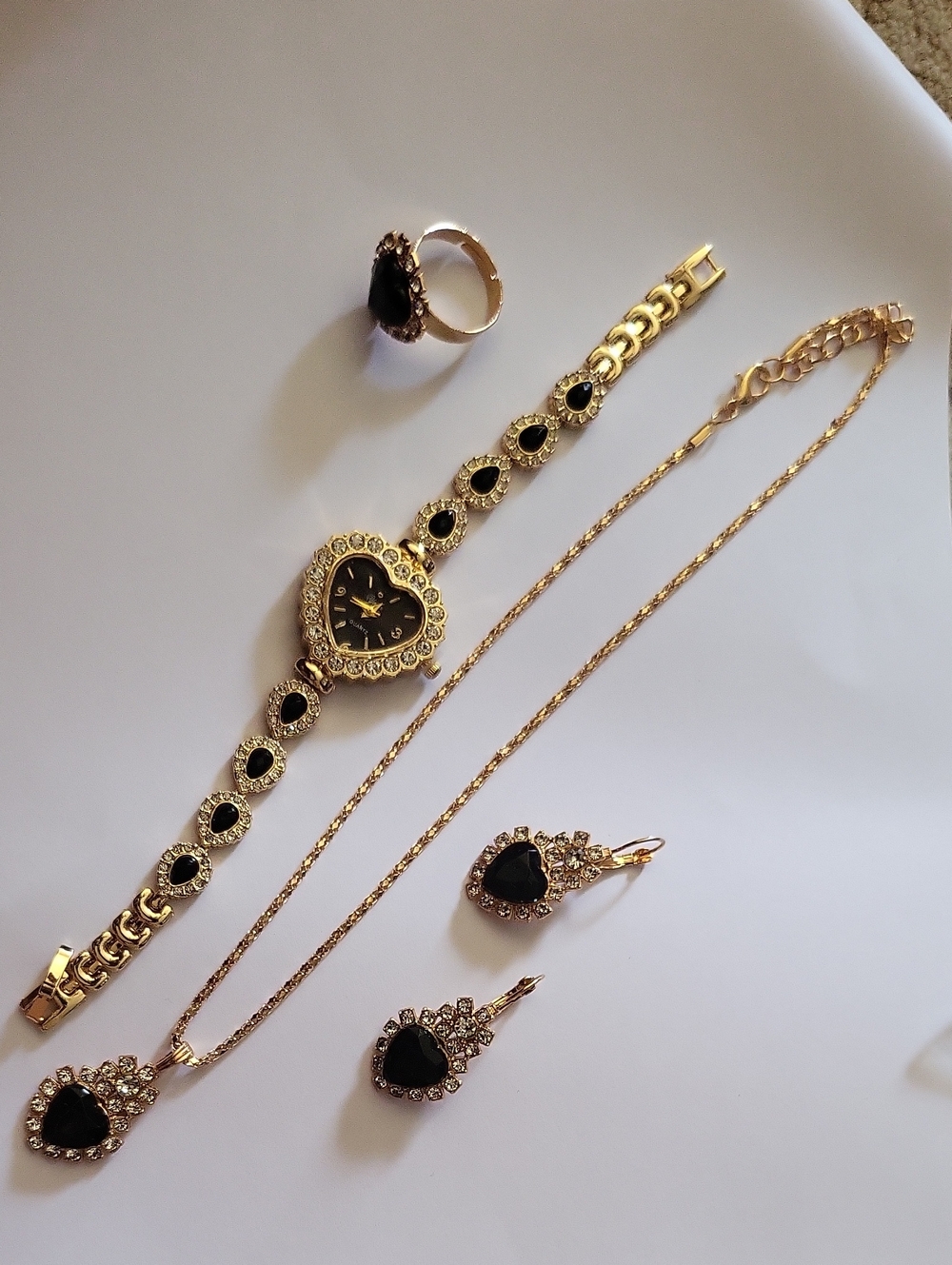 4 Pieces Jelwery Set Black  Custom Jelwery